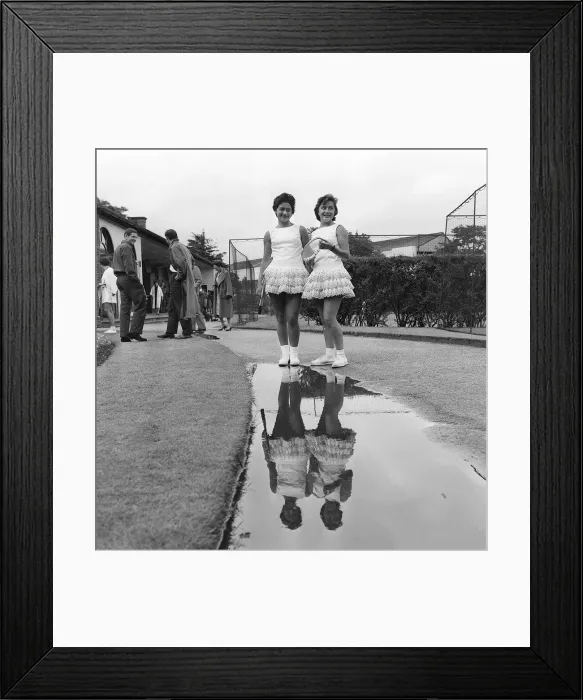Framed Print : Wimbledon Tennis fashions at the Hurlingham Club Yola Ramirez and Roza Maria Reyes