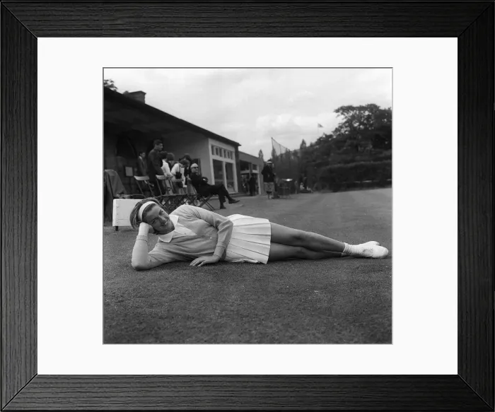 Framed Print : Margaret Smith sporting the 1963 Wimbledon Tennis Fashion Framed Print : Margaret Smith sporting the 1963 Wimbledon Tennis Fashion