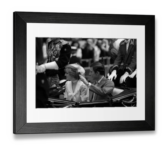 Framed Print : Royal Wedding of Prince Charles and Diana: the Royal couple head off for their extended Framed Print : Royal Wedding of Prince Charles and Diana: the Royal couple head off for their extended