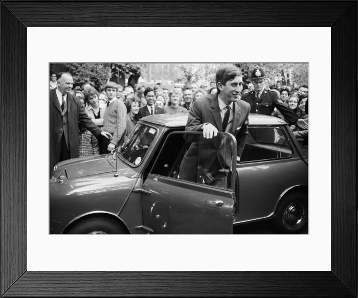 Framed Print : Prince Charles, October 1967 Pictured at Cambridge University Steps from his Framed Print : Prince Charles, October 1967 Pictured at Cambridge University Steps from his