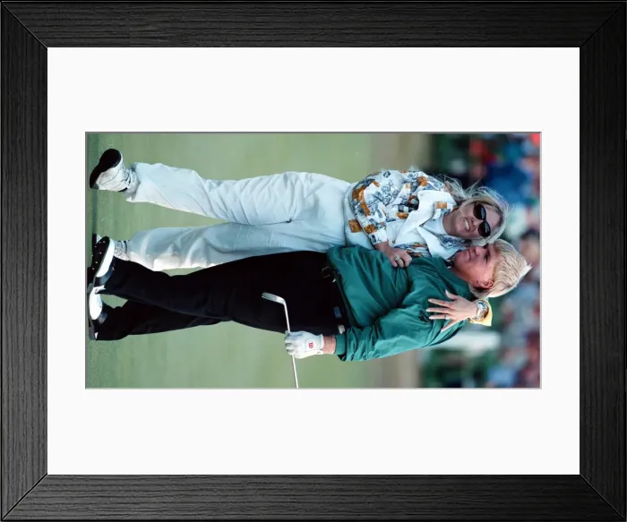 Framed Print : John Daly gets a hug from his wife Paulette after winning the British Open Golf Framed Print : John Daly gets a hug from his wife Paulette after winning the British Open Golf