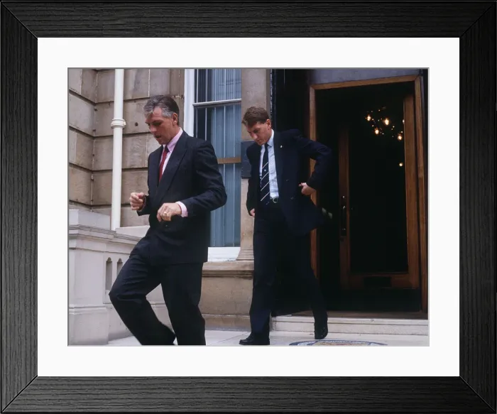 Framed Print : Terry Butcher & Graham Roberts at SFA offices August 1987