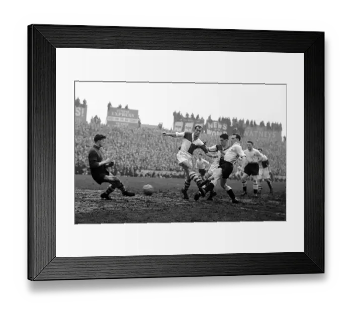 Framed Print : Fulham v Bristol Rovers March 1958 Trevor Tosh Chamberlain gets the ball past