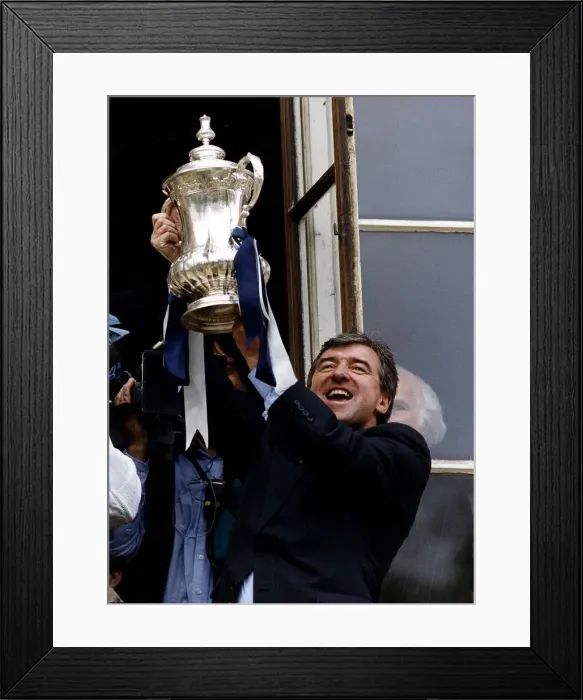 Framed Print : Tottenham Hotspur football manager Terry Venables Spurs celebrates with the FA Cup trophy Framed Print : Tottenham Hotspur football manager Terry Venables Spurs celebrates with the FA Cup trophy