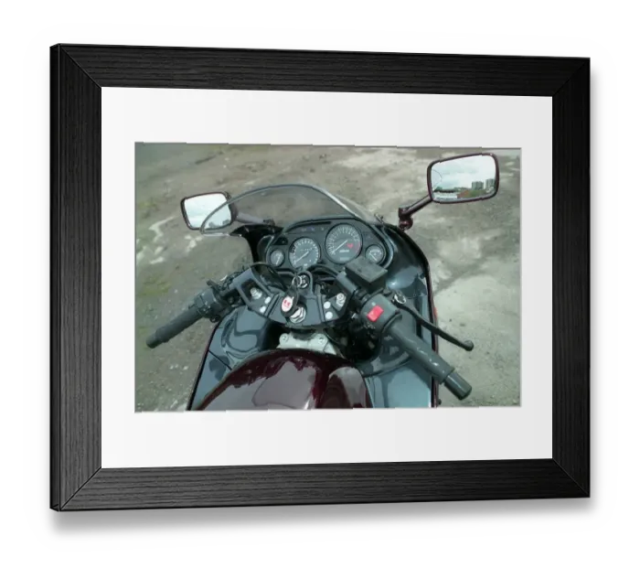 Framed Print : Kawasaki 600 motorcycle road record June 1998 motoring supplement purple