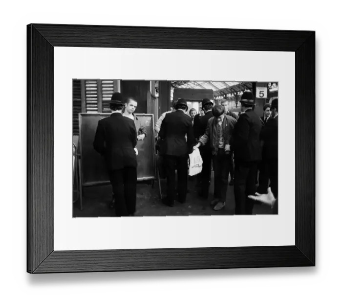 Framed Print : Policemen searching Skinheads at Brighton station 1981 Framed Print : Policemen searching Skinheads at Brighton station 1981
