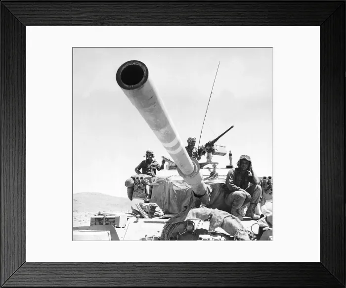 Framed Print : Army Foreign Israeli tank during training in the Negev Desert a few day before