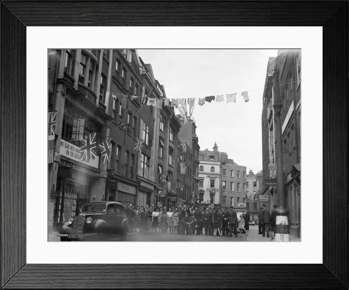 Framed Print : At 3pm on 8 May 1945, Prime Minister, Winston Churchill announced that the war in Europe Framed Print : At 3pm on 8 May 1945, Prime Minister, Winston Churchill announced that the war in Europe
