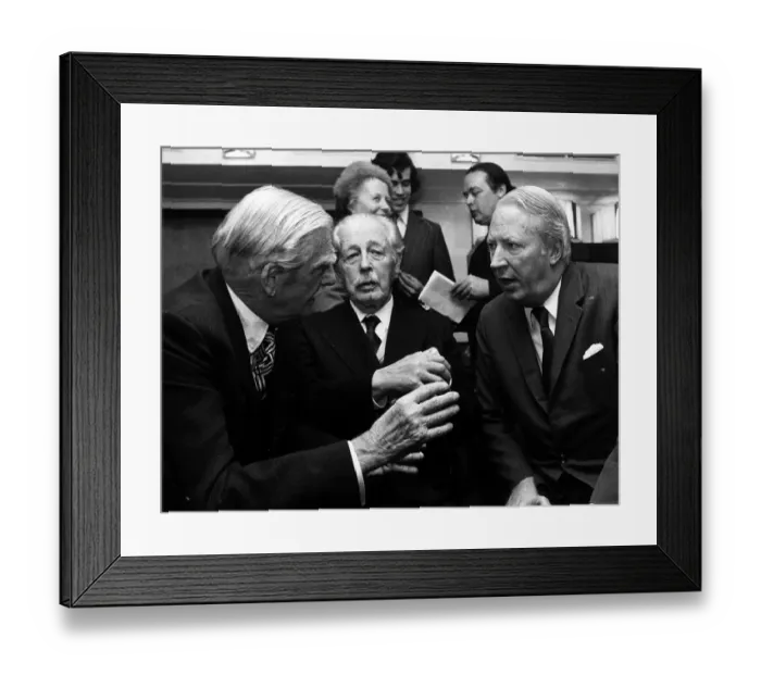 Framed Print : Edward Heath Prime Minister (R) with Anthony Eden (L) former Prime Minister Framed Print : Edward Heath Prime Minister (R) with Anthony Eden (L) former Prime Minister
