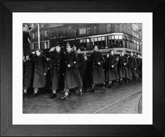 Framed Print : World War Two - Home Guard stand down parade in Princes Street Edinburgh December 1944 Framed Print : World War Two - Home Guard stand down parade in Princes Street Edinburgh December 1944