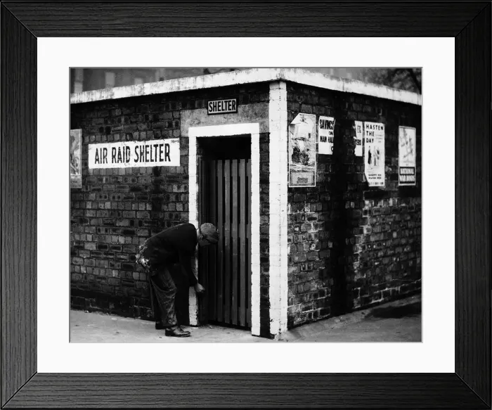 Framed Print : World War Two Checking door of an air raid shelter 1940 in George Square Glasgow Framed Print : World War Two Checking door of an air raid shelter 1940 in George Square Glasgow