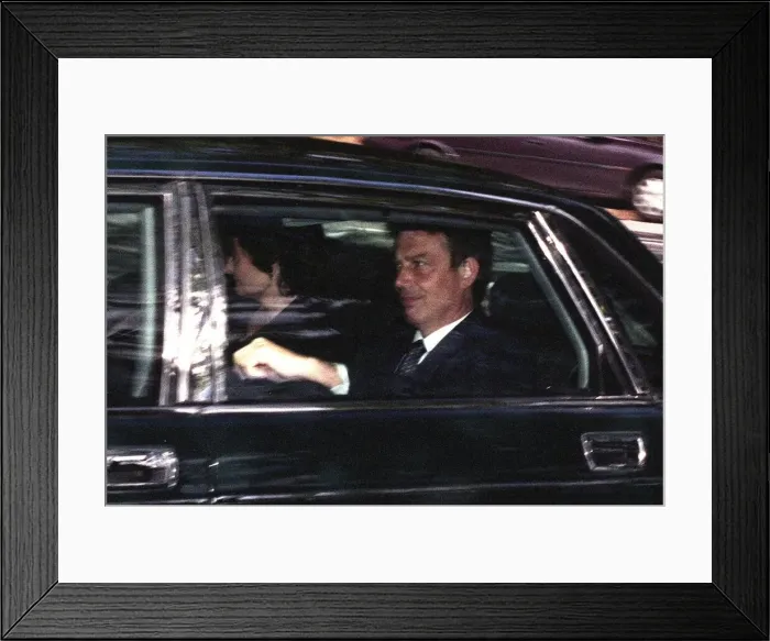 Framed Print : Tony Blair on his way to visit the Queen at Balmoral in Scotland. September 1997