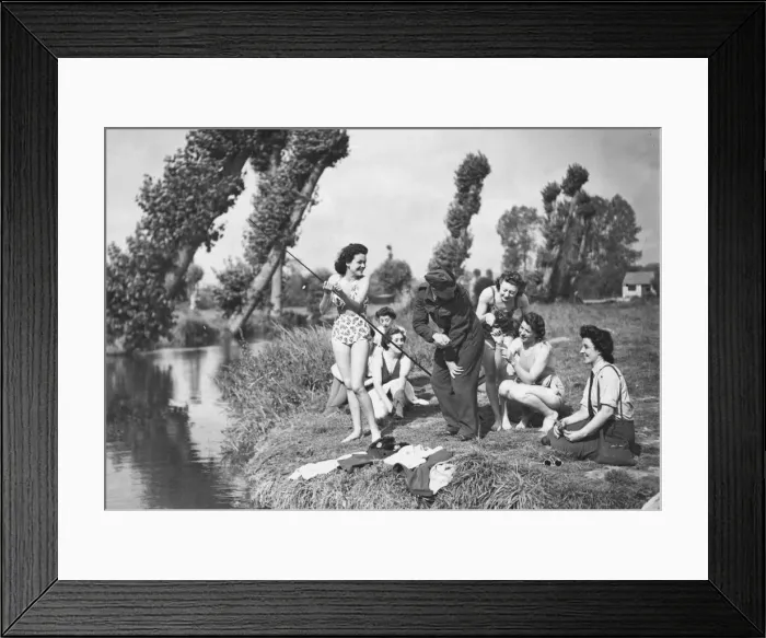 Framed Print : WW2 Off duty in Normandy, France. WaF concert party girls