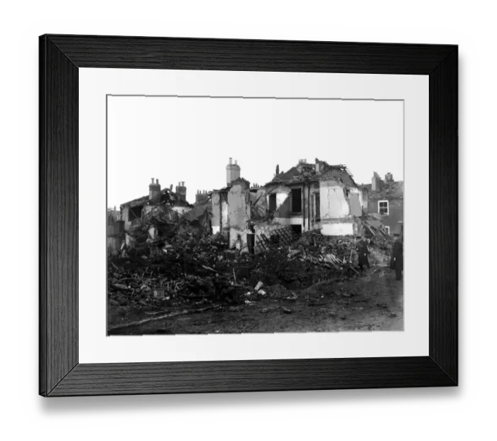 Framed Print : WW2 Air Raid Damage Southampton Bomb damage at Southampton Framed Print : WW2 Air Raid Damage Southampton Bomb damage at Southampton