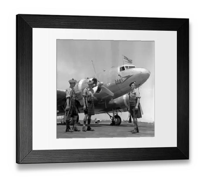 Framed Print : Palestine British Army 1947 Soldiers guard a BOAC DC3 from Jewish terrorist in Framed Print : Palestine British Army 1947 Soldiers guard a BOAC DC3 from Jewish terrorist in