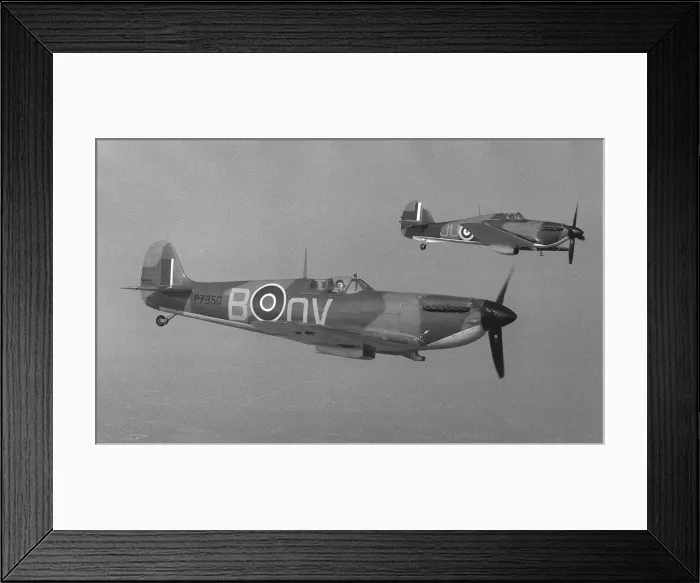 Framed Print : Supermarine Spitfire and Hawker Hurricane Aircraft May 1978 of the Battle of
