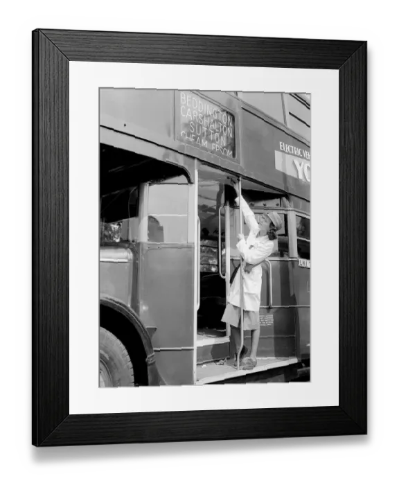 Framed Print : Woman Bus Conductor during the War - 1941 Women doing mens jobs during the war Framed Print : Woman Bus Conductor during the War - 1941 Women doing mens jobs during the war