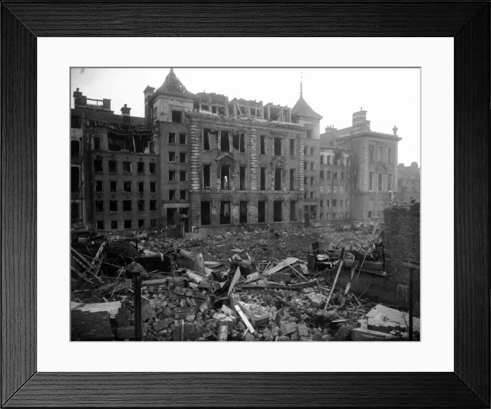Framed Print : WW2 Air Raid Damage 1943 Bombed fire station at Tooting in London Framed Print : WW2 Air Raid Damage 1943 Bombed fire station at Tooting in London
