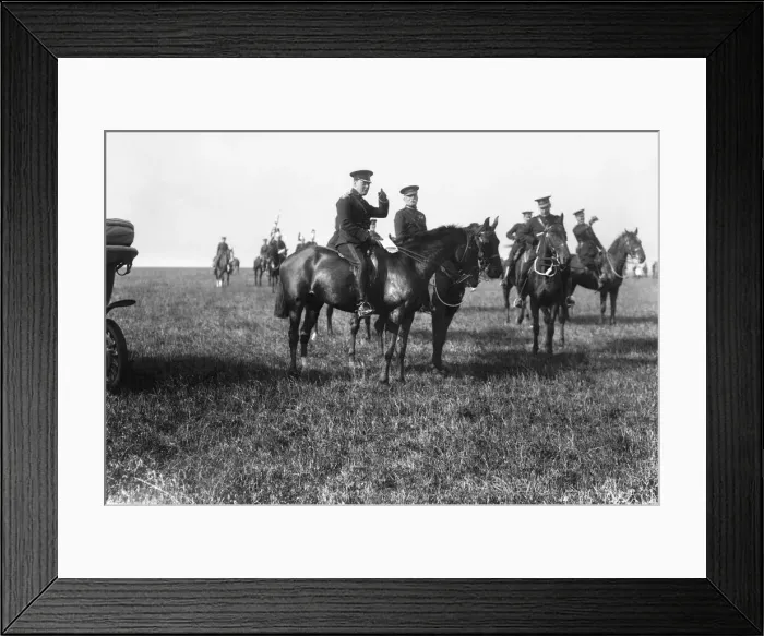 Framed Print : Winston Churchill and General Sir John French watching the manoeuvers on Salisbury Plain Framed Print : Winston Churchill and General Sir John French watching the manoeuvers on Salisbury Plain