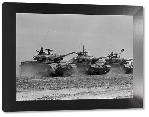 Israeli army tanks in the desert May 1967