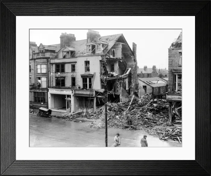 Framed Print : WW2 Air Raid Damage Dover Air raid damage at Dover Framed Print : WW2 Air Raid Damage Dover Air raid damage at Dover