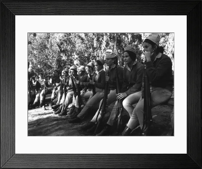 Framed Print : the girls of the Israeli Army listen to a lecture during their basic training Framed Print : the girls of the Israeli Army listen to a lecture during their basic training