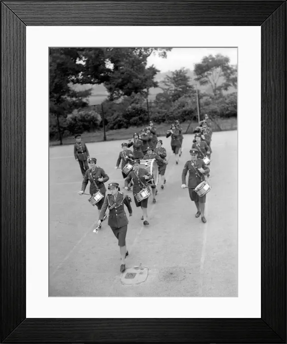 Framed Print : Members of the ATS Band Marching during WW2 - 1941 Women doing mens jobs during Framed Print : Members of the ATS Band Marching during WW2 - 1941 Women doing mens jobs during