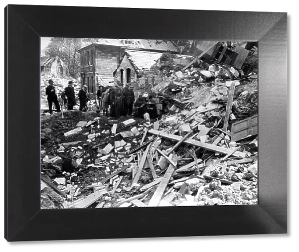 WW2 Air Raid Damage Bomb damage at Bath Rescue workers search through rubble