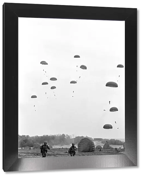 Heavy equipment drop rehearsal April 1967 Regiment at Aldershot barracks