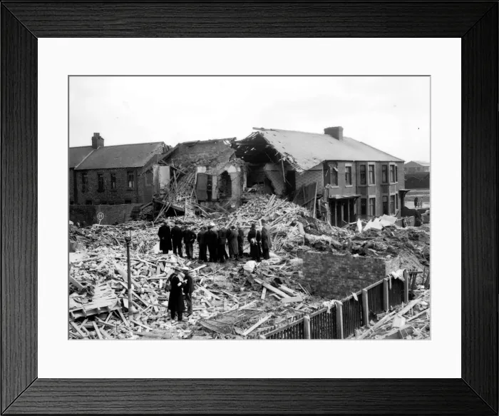 Framed Print : WW2 Air Raid Damage York Bomb damage at York Rescue workers at a bombed site