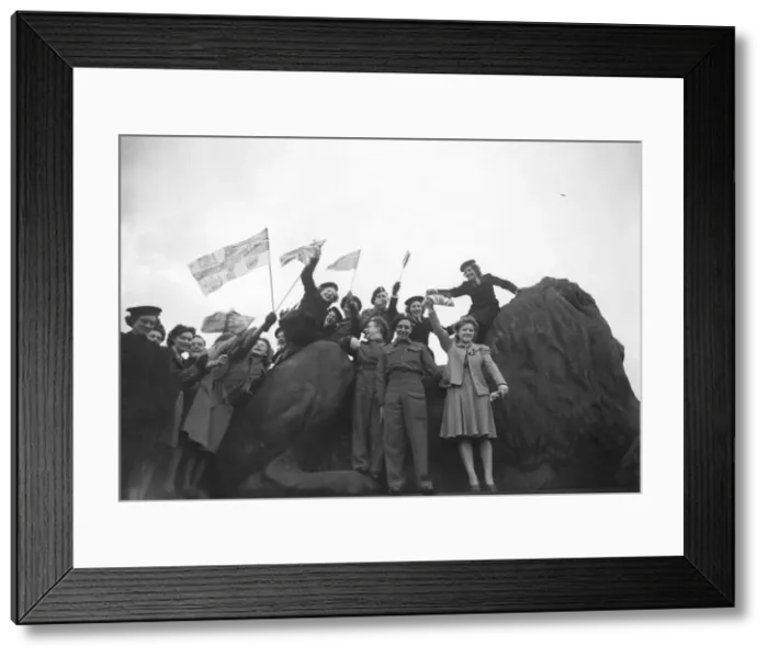 Framed Print : At 3pm on 8 May 1945, Prime Minister, Winston Churchill announced that the war in Europe