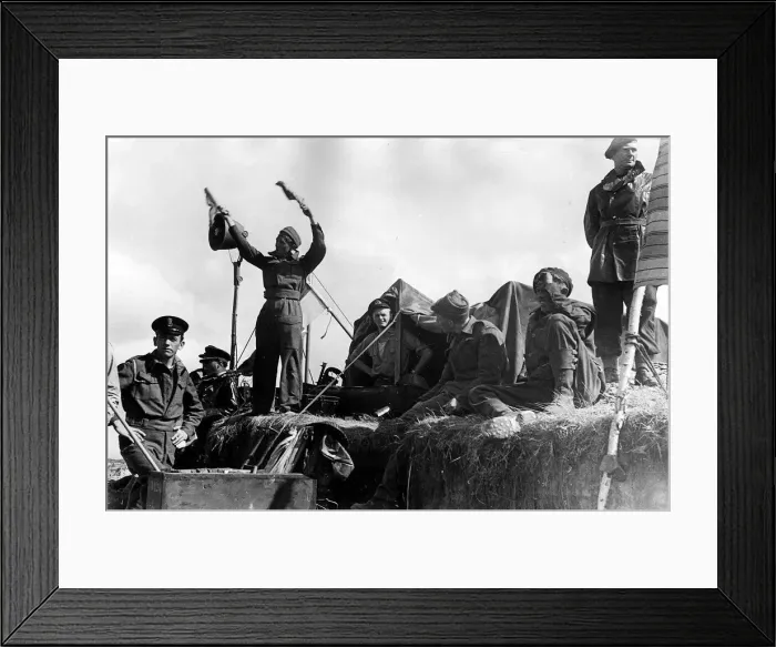 Framed Print : War: Invasion of France June 1944 The beach masters headquaters