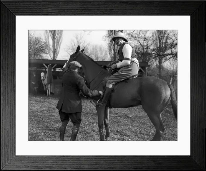 Framed Print : Winston Churchill plays polo at Worcester Park April 1924