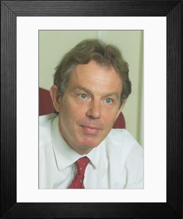 Framed Print : Prime Minister Tony Blair during interview at Downing Street in September 1999