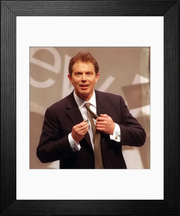 Framed Print : Tony Blair at the Labour Party roadshow Usher Hall Edinburgh. April 1997 Framed Print : Tony Blair at the Labour Party roadshow Usher Hall Edinburgh. April 1997