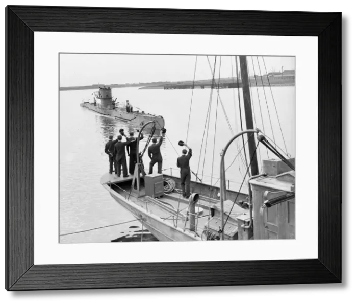 Framed Print : WW2 German U-Boat Submarine First German U-Boat to be captured intact is sailed Framed Print : WW2 German U-Boat Submarine First German U-Boat to be captured intact is sailed