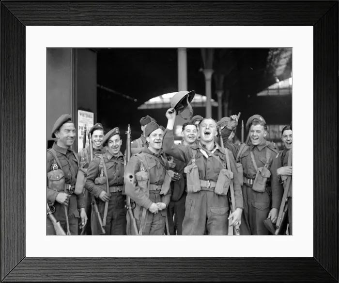 Framed Print : At 3pm on 8 May 1945, Prime Minister, Winston Churchill announced that the war in Europe Framed Print : At 3pm on 8 May 1945, Prime Minister, Winston Churchill announced that the war in Europe