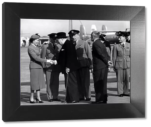 Kathleen Dyer, Air hostess greeting Sir Winston Churchill at London Airport
