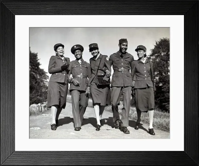 Framed Print : October 1942 WW2 Soldiers and Red Cross Workers The first three African American Framed Print : October 1942 WW2 Soldiers and Red Cross Workers The first three African American