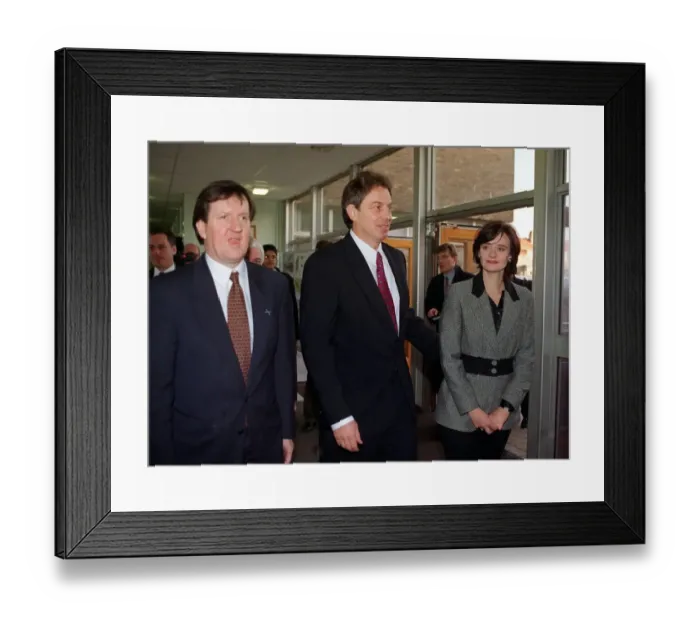 Framed Print : Tony Blair MP in Ayr with wife Cherie Blair and George Robertson MP at Mainholm Academy Framed Print : Tony Blair MP in Ayr with wife Cherie Blair and George Robertson MP at Mainholm Academy