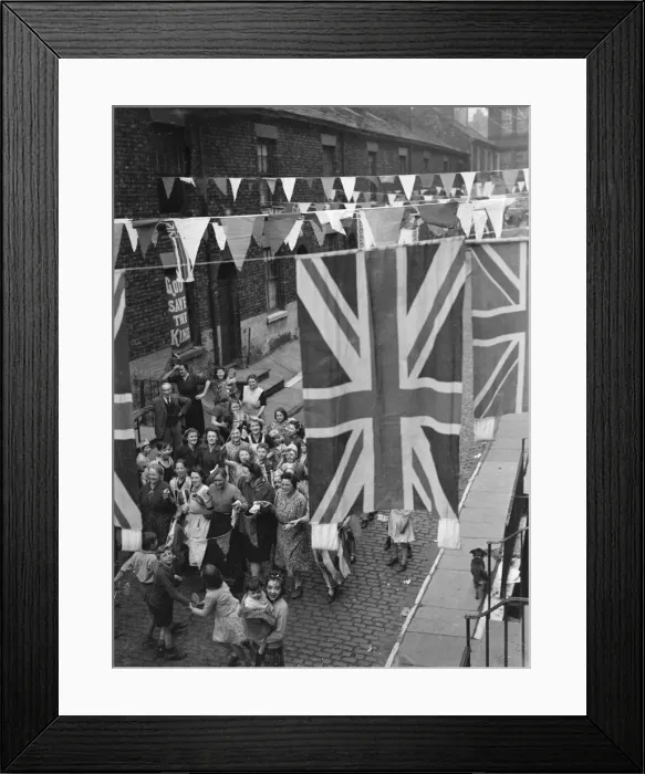 Framed Print : At 3pm on 8 May 1945, Prime Minister, Winston Churchill announced that the war in Europe Framed Print : At 3pm on 8 May 1945, Prime Minister, Winston Churchill announced that the war in Europe
