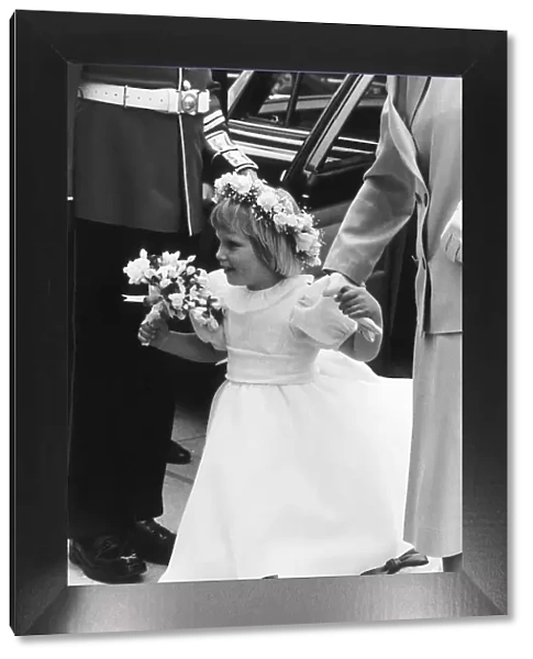 Zara Phillips as a bridesmaid at the wedding of Zara Legge-Bourke (sister of Tiggy