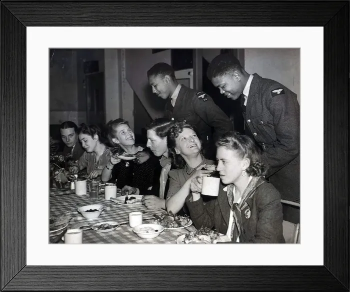 Framed Print : May 1944 WW2 Soldiers from the Jamaican Army Pictured during a social evening as they