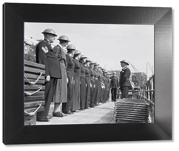 WW2 River Thames Emergency Service September 1939 Inspection line up on the banks