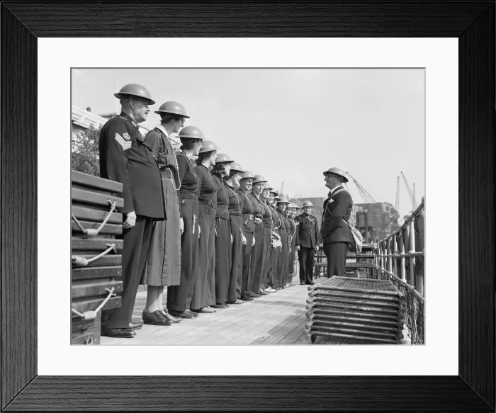 Framed Print : WW2 River Thames Emergency Service September 1939 Inspection line up on the banks Framed Print : WW2 River Thames Emergency Service September 1939 Inspection line up on the banks