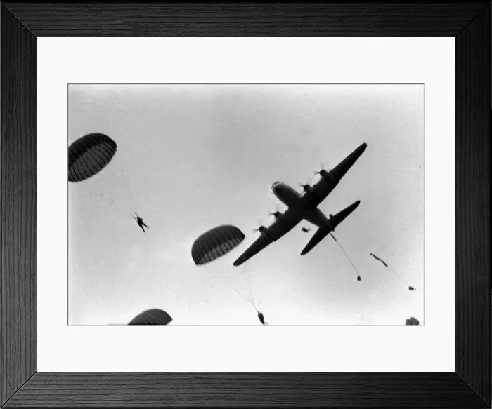 Framed Print : Heavy equipment drop rehearsal April 1967 Regiment at Aldershot barracks