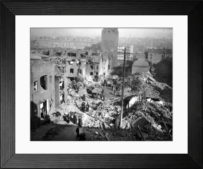 Framed Print : WW2 Air Raid Damage Bomb damage at Liverpool Framed Print : WW2 Air Raid Damage Bomb damage at Liverpool