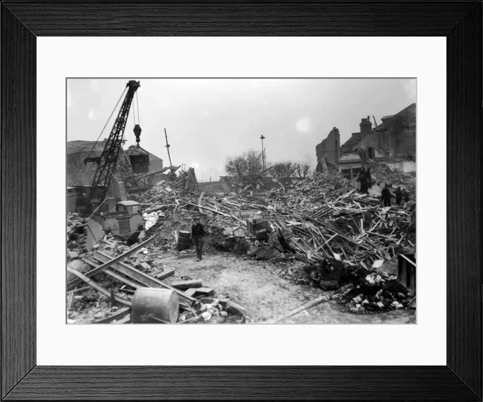 Framed Print : WW2 Air Raid Damage November 1944 Air raid damage on Southern England Framed Print : WW2 Air Raid Damage November 1944 Air raid damage on Southern England