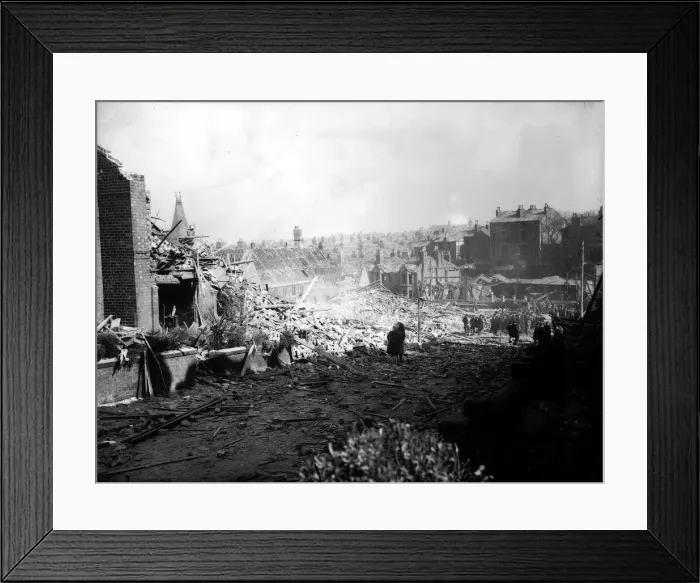 Framed Print : WW2 Merseyside Air Raid Bomb Damage 1940 Civilians Framed Print : WW2 Merseyside Air Raid Bomb Damage 1940 Civilians