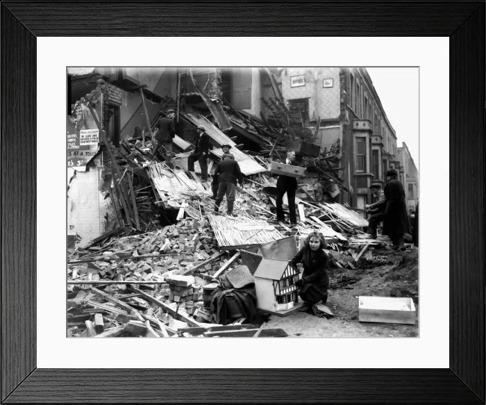 Framed Print : WW2 Air Raid Damage Bomb Damage at Bristol Circa January 1941 Framed Print : WW2 Air Raid Damage Bomb Damage at Bristol Circa January 1941